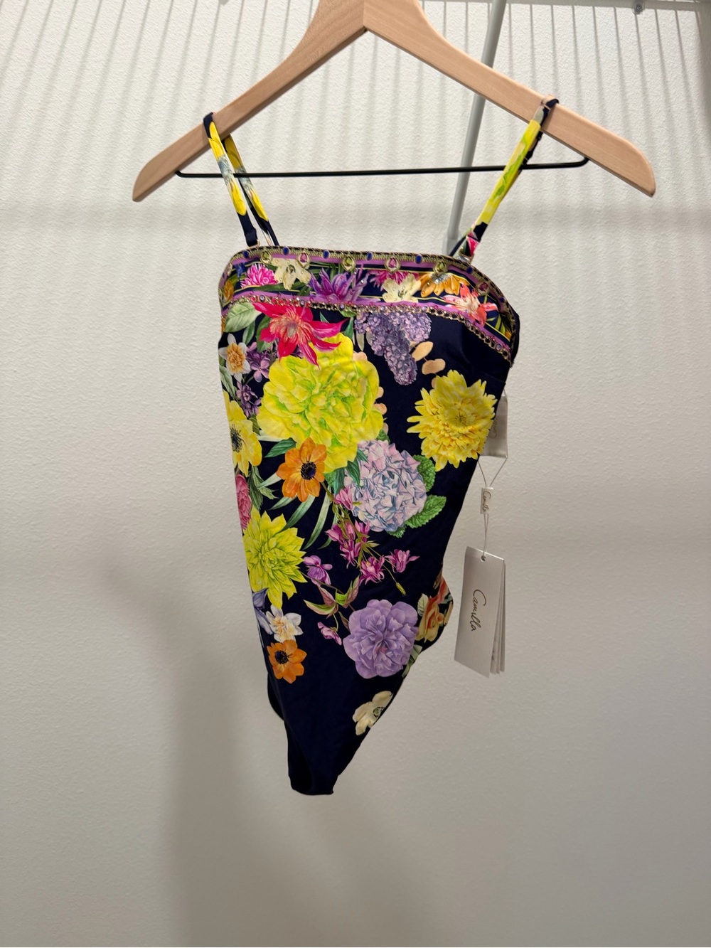 Camilla Navy One-Piece with Multi-Colored Floral Print
